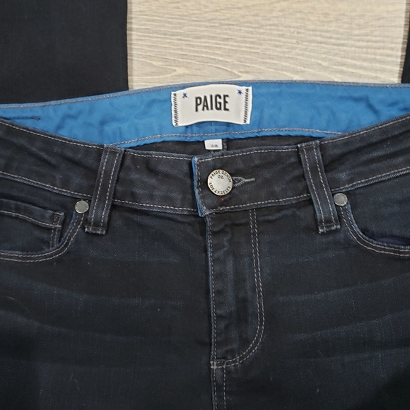 PAIGE Jeans Straight Leg Dark Wash Denim - Picture 3 of 3